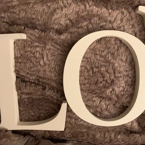 Pottery Barn Kids spells LOVE